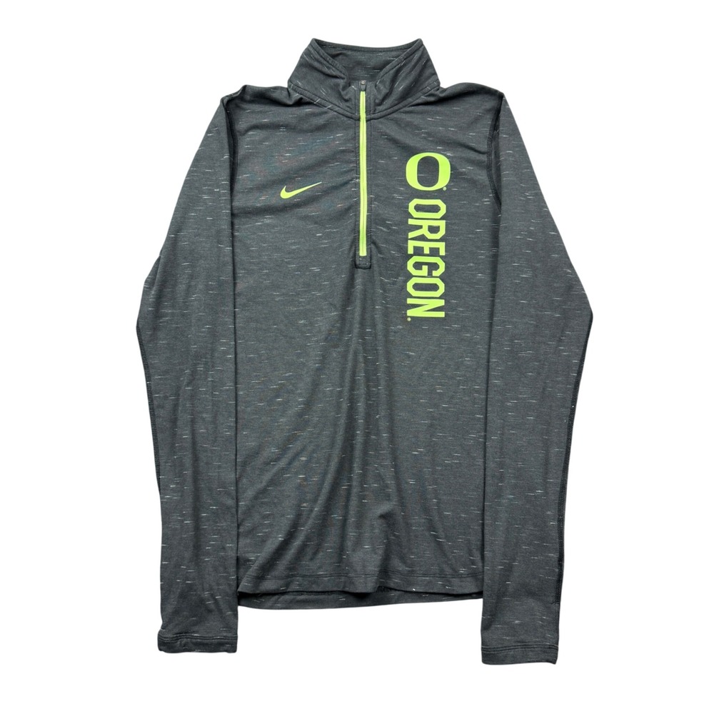 Nike Oregon Ducks Dri-FIT Quarter Zip Pullover Gray Womens Medium Athletic Top